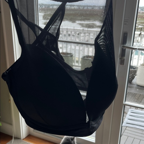 Women's Black Swimsuit/Polewear/Intimate Top with Sheer Mesh and Built in Bra - Picture 4 of 4